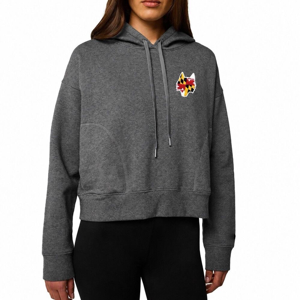 Greyson Aspen Hoodie Womens M Gray BMW Championship Maryland Flag Cropped Golf